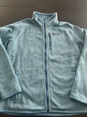Mens Light Blue Patagonia Full Zip Better Sweater Jacket Size Large